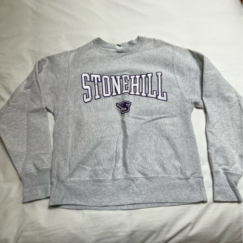 Stonehill College Champion Gray Crewneck Men's Sweater